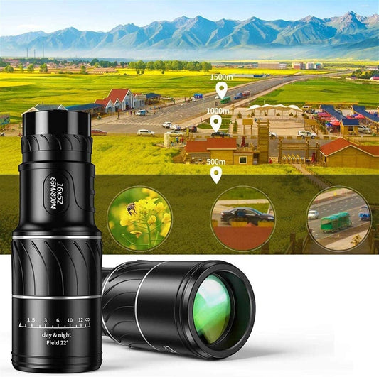 🔭 Monocular Telepático HD 16x52 – Ve Todo como si Estuvieras Ahí (Incluso de Noche)