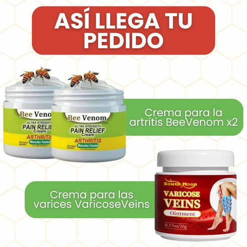 🌟 SUPER COMBO ALIVIO TOTAL: 2 Cremas para Dolores + 1 Crema Varicose Veins 🌟
