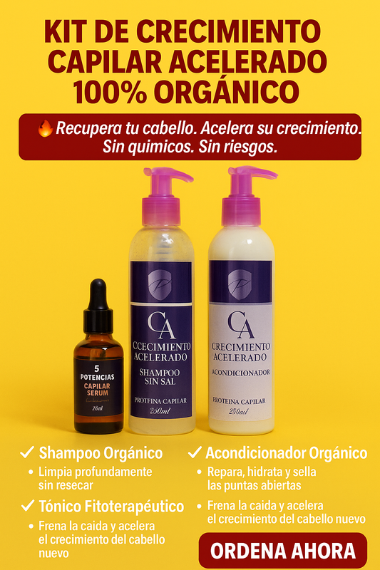 🚀 Kit de Crecimiento Capilar Acelerado 100% Orgánico