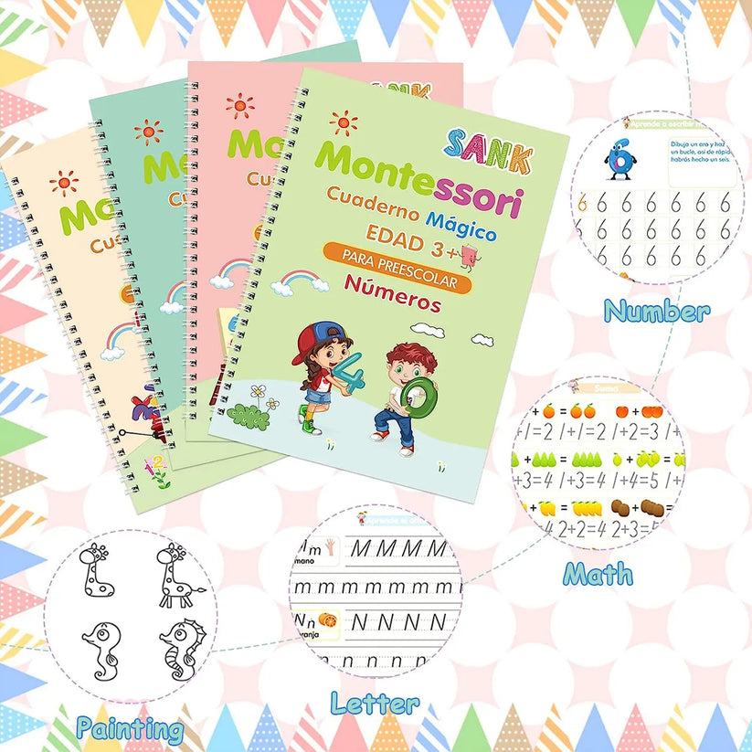 🌟 KIT DE CALIGRAFÍA PARA NIÑOS - APRENDIZAJE DIVERTIDO Y REUTILIZABLE 🌟