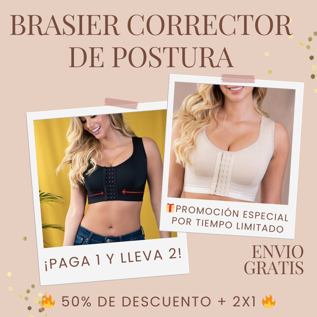 🎁 ¡OFERTA 2x1 IMPERDIBLE! BRASIER CORRECTOR DE POSTURA 💥 ALIVIA TU ESPALDA Y MOLDEA TU FIGURA CON UN SOLO PRODUCTO